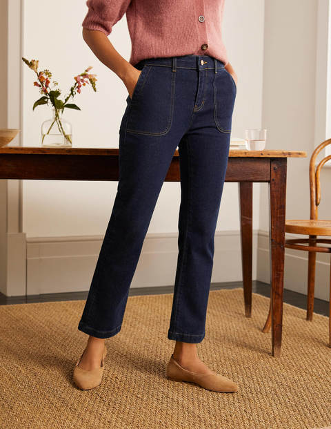 Cropped Utility Flare Jeans - Indigo Cropped Utility Flare Jeans - Indigo