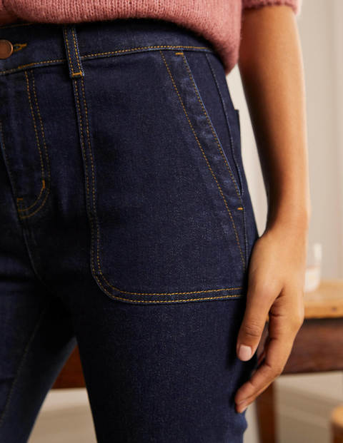 Cropped Utility Flare Jeans - Indigo Cropped Utility Flare Jeans - Indigo