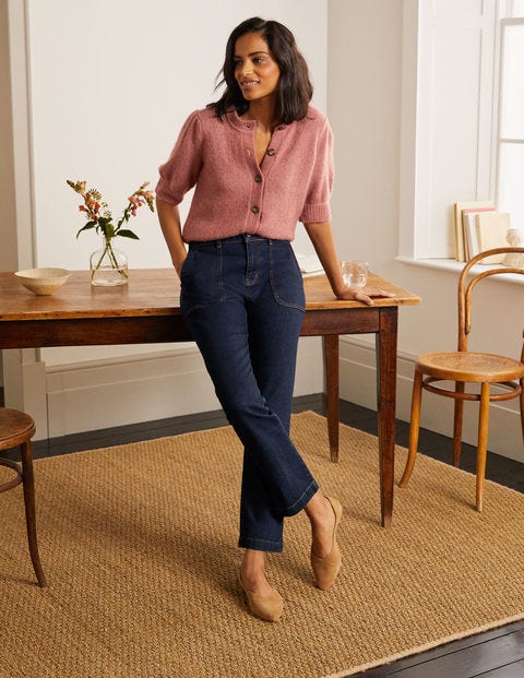 Cropped Utility Flare Jeans - Indigo Cropped Utility Flare Jeans - Indigo