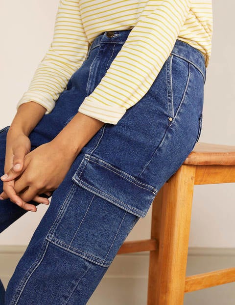 Utility Tapered Leg Jeans - Mid Vintage Utility Tapered Leg Jeans - Mid Vintage