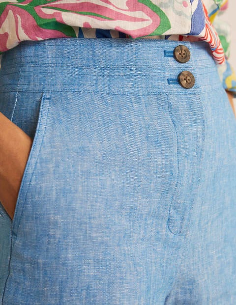 Cornwall Linen Shorts - Moroccan Blue Tonic Cornwall Linen Shorts - Moroccan Blue Tonic