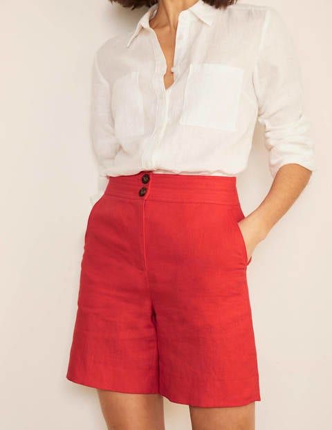Cornwall Linen Shorts - Cherry Red Cornwall Linen Shorts - Cherry Red