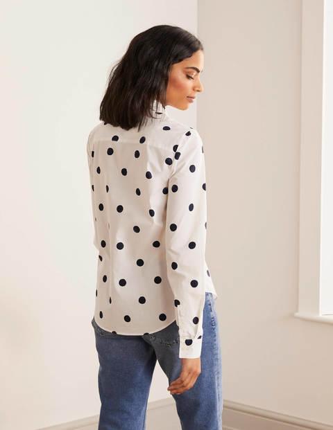 Modern Classic Shirt - Ivory, Navy Brand Spot Modern Classic Shirt - Ivory, Navy Brand Spot
