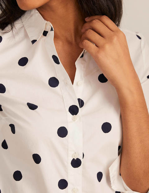 Modern Classic Shirt - Ivory, Navy Brand Spot Modern Classic Shirt - Ivory, Navy Brand Spot