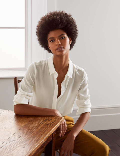 Silk Shirt - Ivory | Boden UK