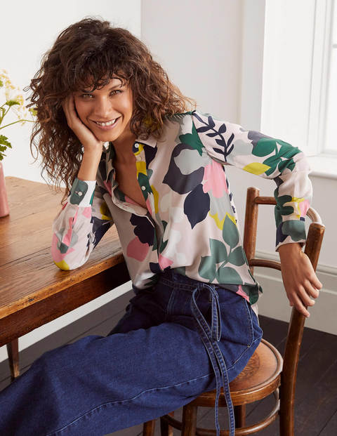 The Silk Shirt - Milkshake, Pressed Bloom The Silk Shirt - Milkshake, Pressed Bloom