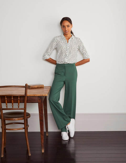 The Silk Shirt - Ivory and Navy, Dot The Silk Shirt - Ivory and Navy, Dot