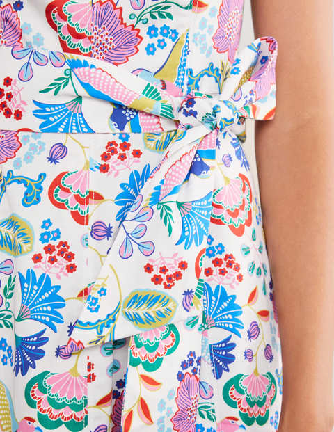 Mischa Belted Dress - Ivory, Plum Blossom, Exotic Mischa Belted Dress - Ivory, Plum Blossom, Exotic