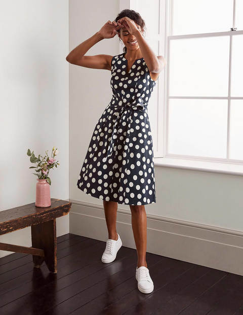 Mischa Belted Dress - French Navy, Scattered Dot Mischa Belted Dress - French Navy, Scattered Dot