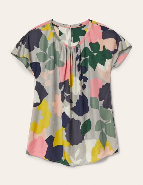 Florence Top - Grey Squirrel, Pressed Bloom Florence Top - Grey Squirrel, Pressed Bloom