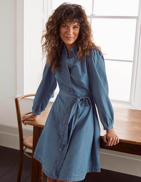Charlotte Hemdblusenkleid - Mittleres Vintageblau, Denim Charlotte Hemdblusenkleid - Mittleres Vintageblau, Denim