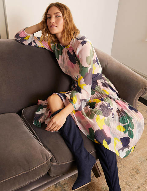 Josephine Midi Dress - Milkshake, Pressed Bloom Large Josephine Midi Dress - Milkshake, Pressed Bloom Large