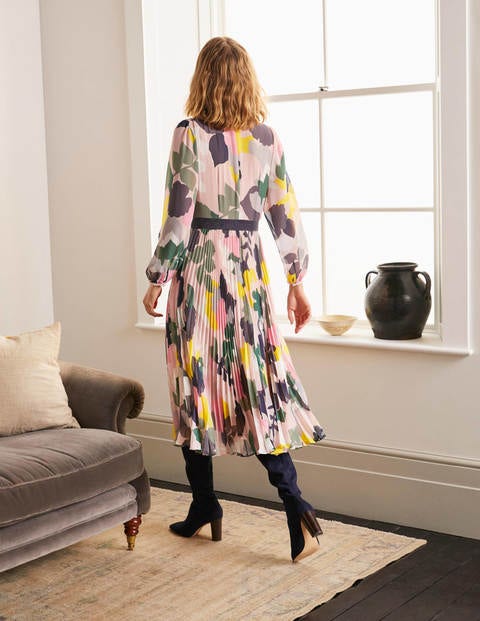 Josephine Midi Dress - Milkshake, Pressed Bloom Large Josephine Midi Dress - Milkshake, Pressed Bloom Large