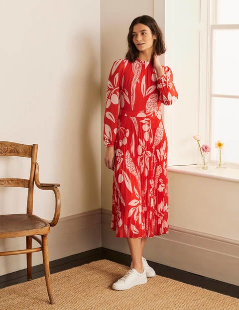 Josephine Midi Dress - Cherry Red, Parrot Pop Josephine Midi Dress - Cherry Red, Parrot Pop
