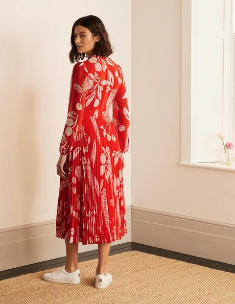 Josephine Midi Dress - Cherry Red, Parrot Pop Josephine Midi Dress - Cherry Red, Parrot Pop