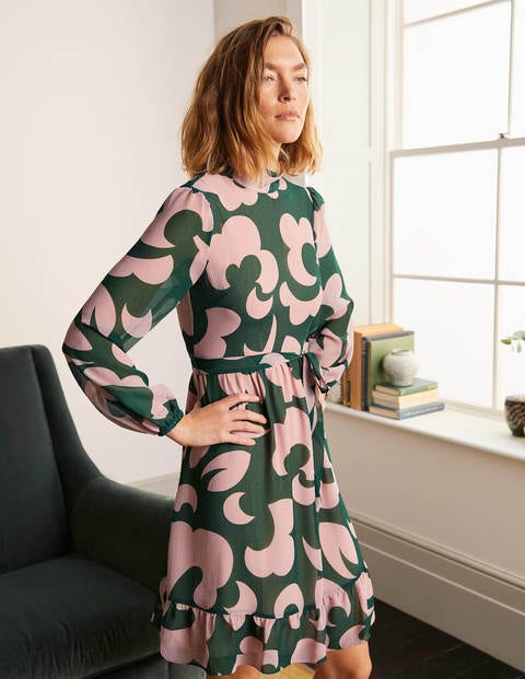 Lottie Belted Dress - Palm Leaf, Dream Cloud Lottie Belted Dress - Palm Leaf, Dream Cloud