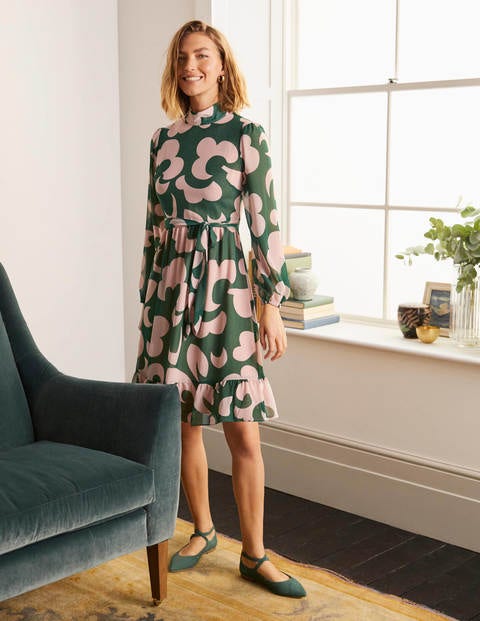 Lottie Belted Dress - Palm Leaf, Dream Cloud Lottie Belted Dress - Palm Leaf, Dream Cloud