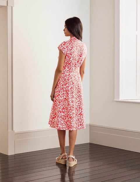 Rowena Shirt Dress - Cherry red, Vine swirl Rowena Shirt Dress - Cherry red, Vine swirl
