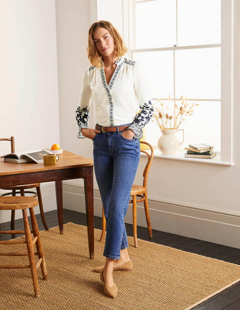 Carly Printed Blouse - Ivory, Posy Cascade Carly Printed Blouse - Ivory, Posy Cascade