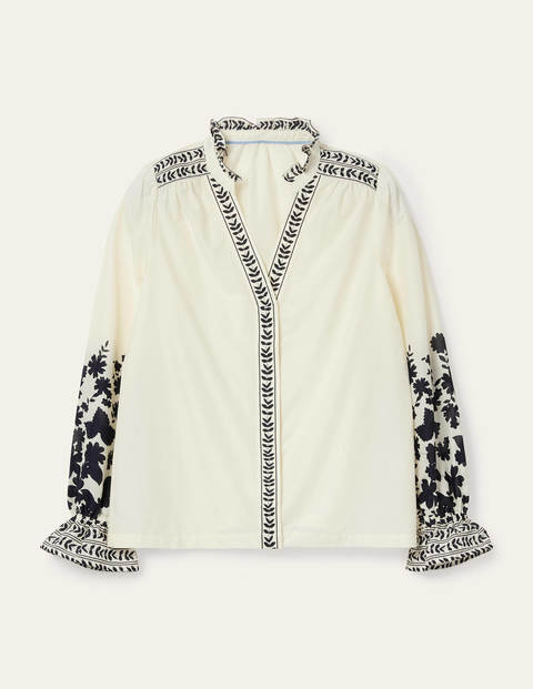 Carly Printed Blouse - Ivory, Posy Cascade Carly Printed Blouse - Ivory, Posy Cascade