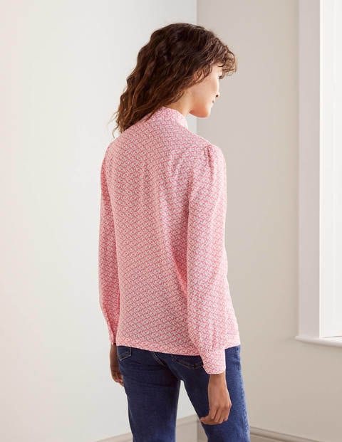 Dora Tie Neck Blouse - Azalea, Splash Dora Tie Neck Blouse - Azalea, Splash
