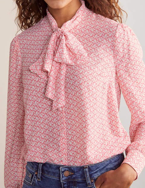 Dora Tie Neck Blouse - Azalea, Splash Dora Tie Neck Blouse - Azalea, Splash
