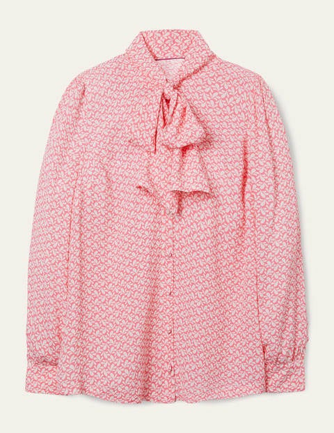 Dora Tie Neck Blouse - Azalea, Splash Dora Tie Neck Blouse - Azalea, Splash