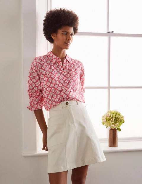 Linen Shirt - Lollipop, Coral Tile Linen Shirt - Lollipop, Coral Tile