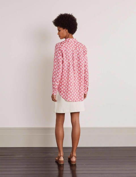 Linen Shirt - Lollipop, Coral Tile Linen Shirt - Lollipop, Coral Tile