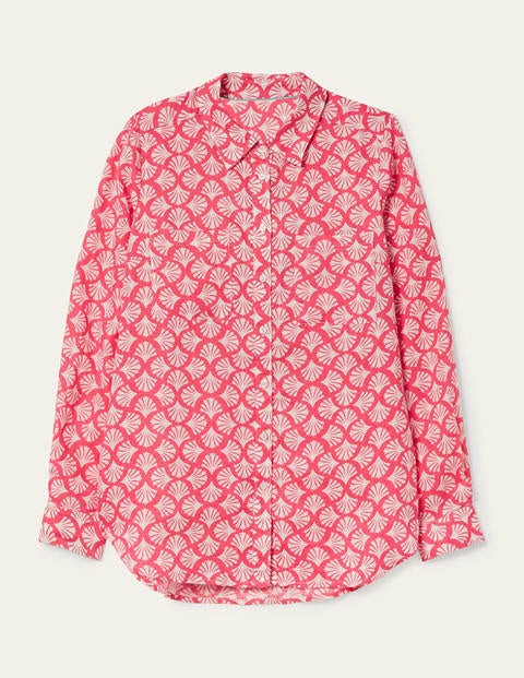 Linen Shirt - Lollipop, Coral Tile Linen Shirt - Lollipop, Coral Tile