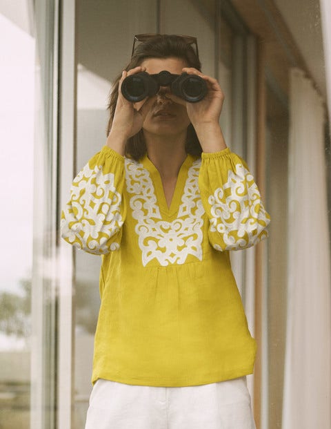 Leonie Embroidered Top - Chartreuse Leonie Embroidered Top - Chartreuse