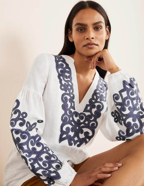 Leonie Embroidered Top - White Leonie Embroidered Top - White