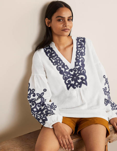 Leonie Embroidered Top - White Leonie Embroidered Top - White