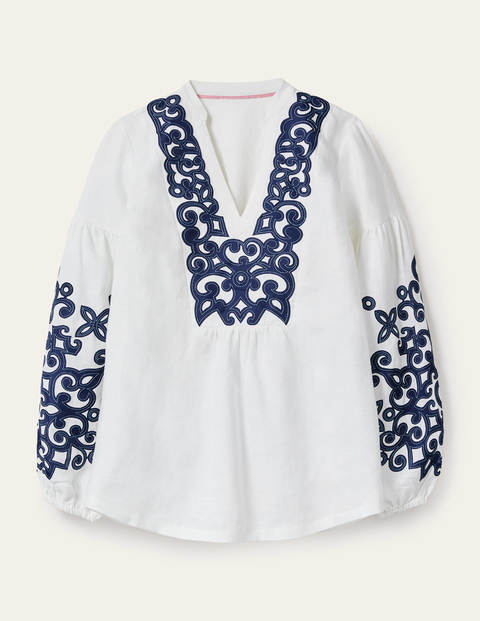 Leonie Embroidered Top - White Leonie Embroidered Top - White