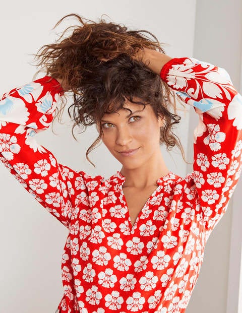 Heather Top - Cherry Red, Carnation Stamp Heather Top - Cherry Red, Carnation Stamp
