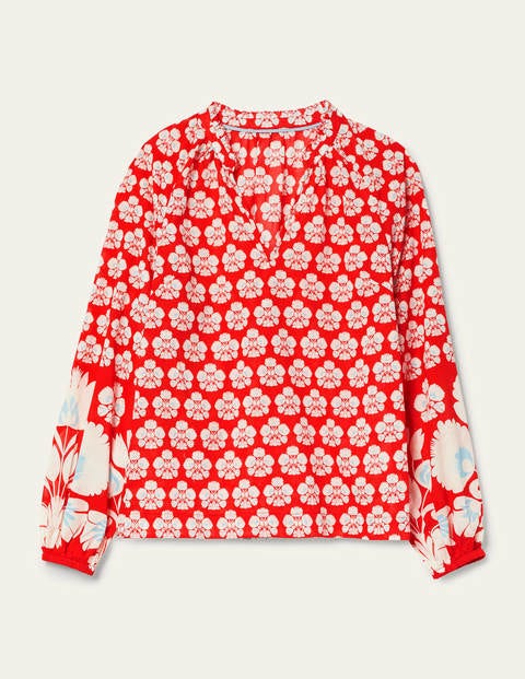 Heather Top - Cherry Red, Carnation Stamp Heather Top - Cherry Red, Carnation Stamp