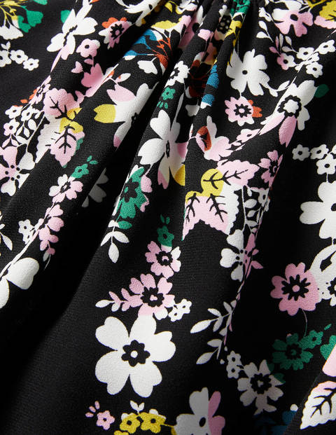 Keira Shift Dress - Black, Posy Placement Front Keira Shift Dress - Black, Posy Placement Front