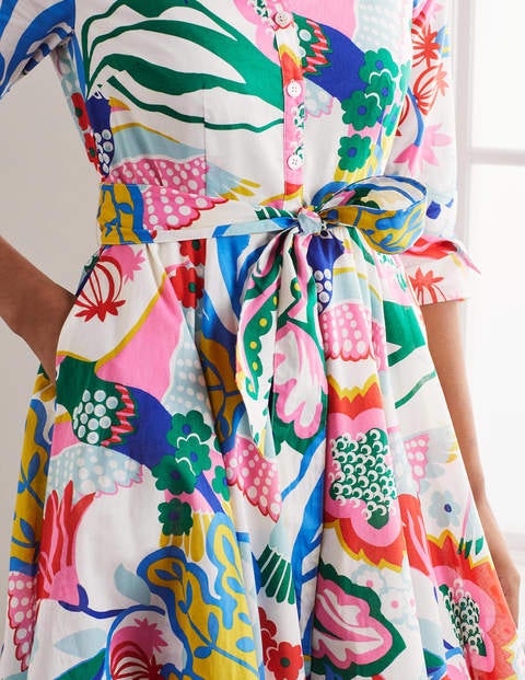 Kitty Midi Shirt Dress - Ivory, Exotic Escape Kitty Midi Shirt Dress - Ivory, Exotic Escape