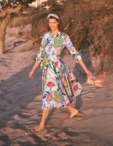 Kitty Midi Shirt Dress - Ivory, Exotic Escape Kitty Midi Shirt Dress - Ivory, Exotic Escape