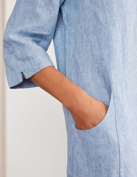 Laurie Linen Dress - Grey Blue Chambray Laurie Linen Dress - Grey Blue Chambray