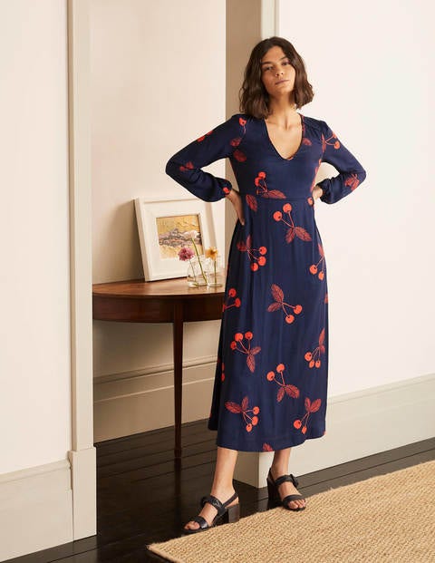 Tanya Midi Dress - French Navy, Cherry Bunch Tanya Midi Dress - French Navy, Cherry Bunch