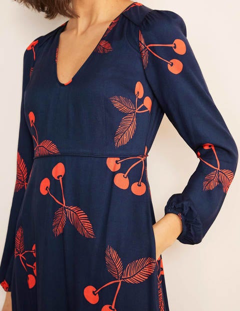 Tanya Midi Dress - French Navy, Cherry Bunch Tanya Midi Dress - French Navy, Cherry Bunch