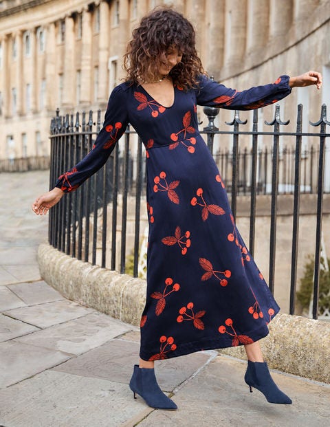 Tanya Midi Dress - French Navy, Cherry Bunch Tanya Midi Dress - French Navy, Cherry Bunch