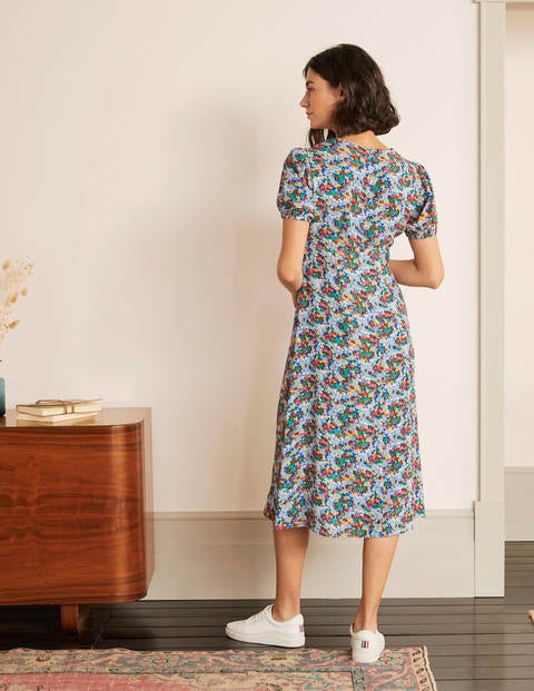 Tessa Midi Dress - Hazy Blue, Ditsy Field Tessa Midi Dress - Hazy Blue, Ditsy Field