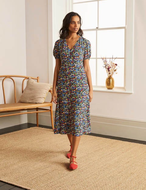 Tessa Midi Dress - French Navy/Broad Bean, Ditsy Tessa Midi Dress - French Navy/Broad Bean, Ditsy