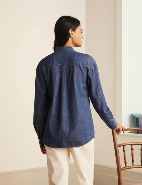 Fiona Tie Neck Shirt - Denim Fiona Tie Neck Shirt - Denim