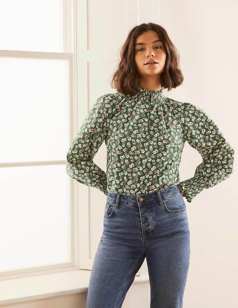 Ellie Smocked Top - Broad Bean, Painted Ditsy Ellie Smocked Top - Broad Bean, Painted Ditsy