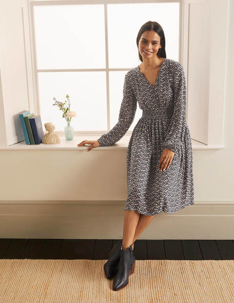 Susannah Smocked Dress - Navy, Berry Branch Susannah Smocked Dress - Navy, Berry Branch