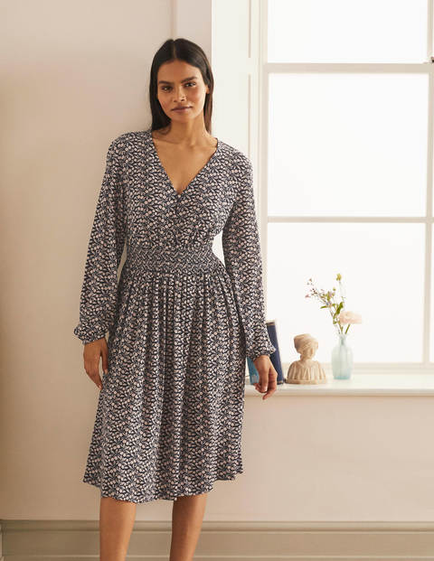 Susannah Smocked Dress - Navy, Berry Branch Susannah Smocked Dress - Navy, Berry Branch