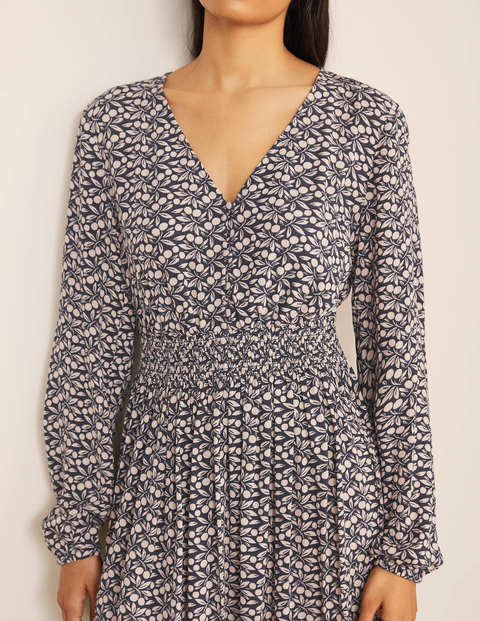 Susannah Smocked Dress - Navy, Berry Branch Susannah Smocked Dress - Navy, Berry Branch